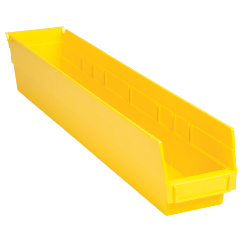 Bacs de rangement pour tablettes, 4-1/8" la x 4" H x 23-5/8" p, Jaune, Capacit&eacute; 50 lb Duraquip Inc