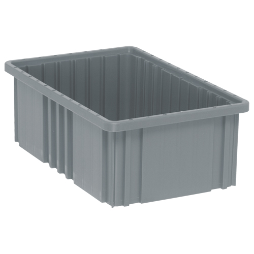 Divider Box&reg; Containers, Plastic, 16.5" W x 10.9" D x 6" H, Grey Duraquip Inc