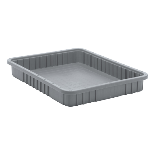 Divider Box&reg; Containers, Plastic, 22.5" W x 17.5" D x 3" H, Grey Duraquip Inc