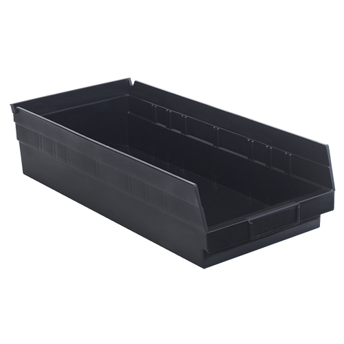 Economy Shelf Bin, 8-3/8" W x 4" H x 17-7/8" D, Black Duraquip Inc