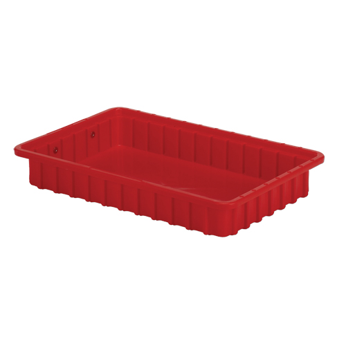 Contenants Divider Box, Poly&eacute;thyl&egrave;ne, 16,5" la x 10,9" p x 2,5" h, Rouge Duraquip Inc