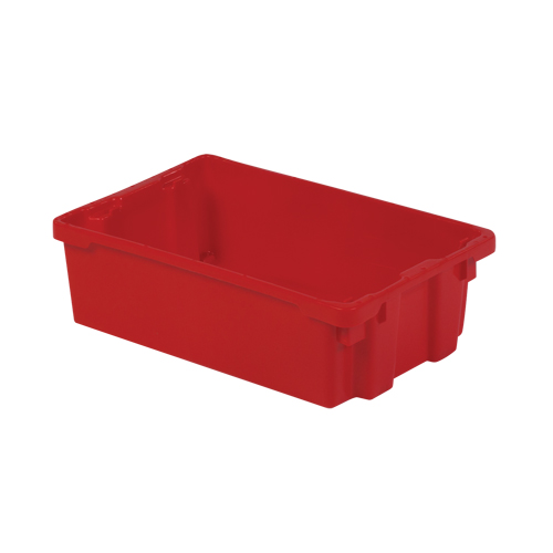 Polylewton Stack-N-Nest&reg; Containers, 6.2" x 20.1" x 13", Red Duraquip Inc