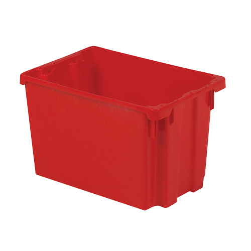Polylewton Stack-N-Nest&reg; Containers, 12.1" x 19.4" x 12.9", Red Duraquip Inc