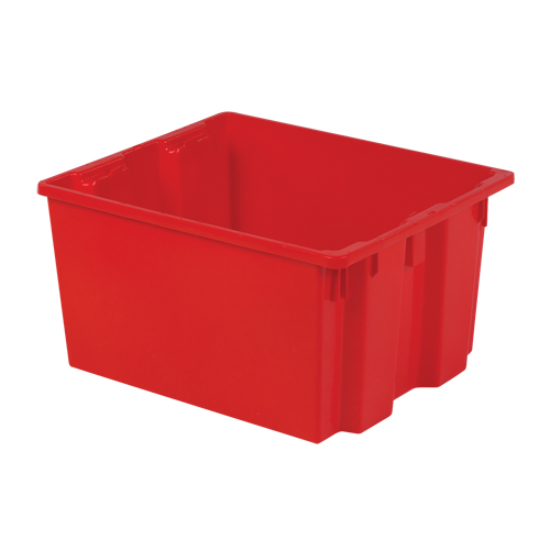 Polylewton Stack-N-Nest&reg; Containers, 13" x 24" x 20", Red Duraquip Inc