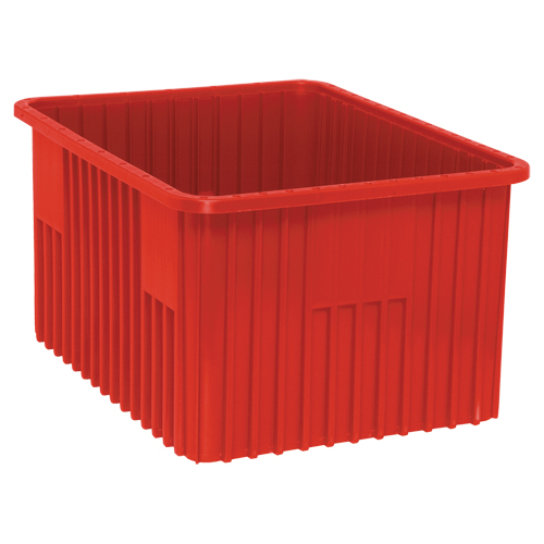 Contenants Divider Box, Plastique, 22,5" la x 17,5" p x 12" h, Rouge Duraquip Inc