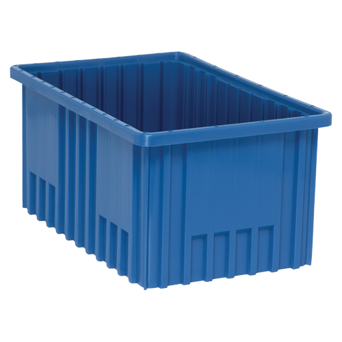 Contenants Divider Box, Plastique, 16,5" la x 10,9" p x 8" h, Bleu Duraquip Inc