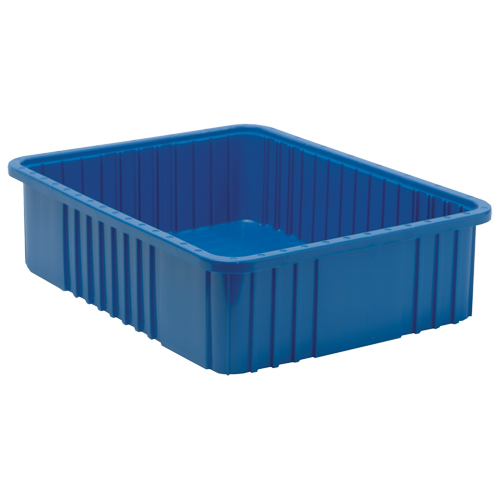 Contenants Divider Box, Plastique, 22,5" la x 17,5" p x 6" h, Bleu Duraquip Inc