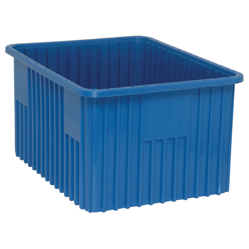 Divider Box&reg; Containers, Plastic, 22.5" W x 17.5" D x 12" H, Blue Duraquip Inc