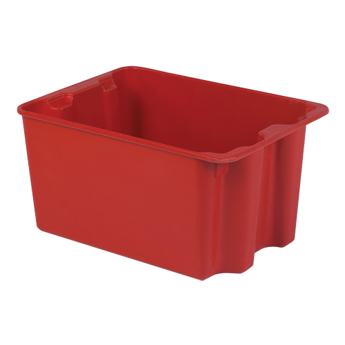 Stack-N-Nest&reg; Plexton Containers, 19.9" W x 27.5" D x 14" H, Red Duraquip Inc