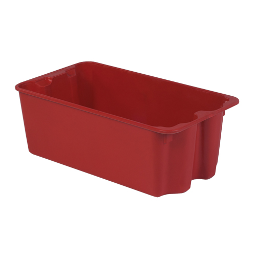 Stack-N-Nest&reg; Plexton Containers, 16.9" W x 30.6" D x 11.1" H, Red Duraquip Inc