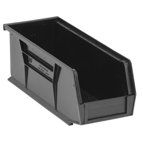 Contenant recycl&eacute; &eacute;cologique, 4,125"/3-3/16" la, 3-3/4" h x 10-7/8"/10,875" p, Noir Duraquip Inc