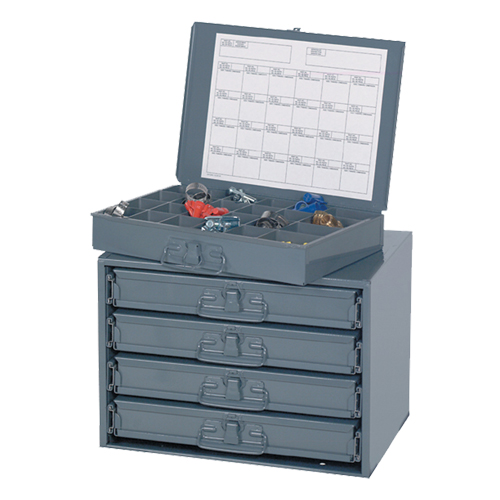 Sliding Cabinets, Steel, 4 Slots, 20" W x 15-3/4" D x 15" H, Grey Duraquip Inc