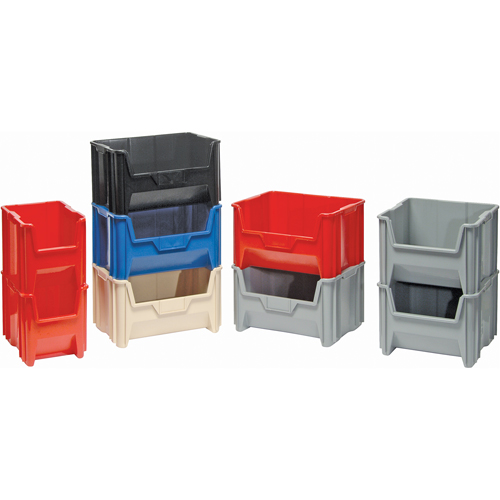 Giant Stacking Containers, 16.5" W x 17.5" D x 12.5" H, Grey Duraquip Inc