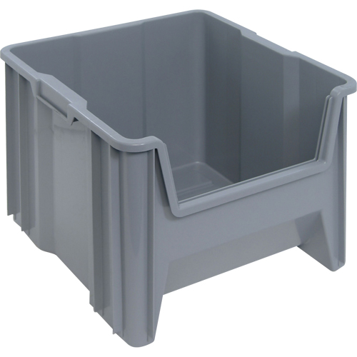 Giant Stacking Containers, 16.5" W x 17.5" D x 12.5" H, Grey Duraquip Inc