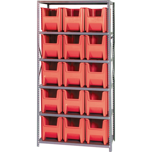 Shelving Unit, Steel, Boltless, 800 lbs. Capacity, 36" W x 75" H x 18" D Duraquip Inc