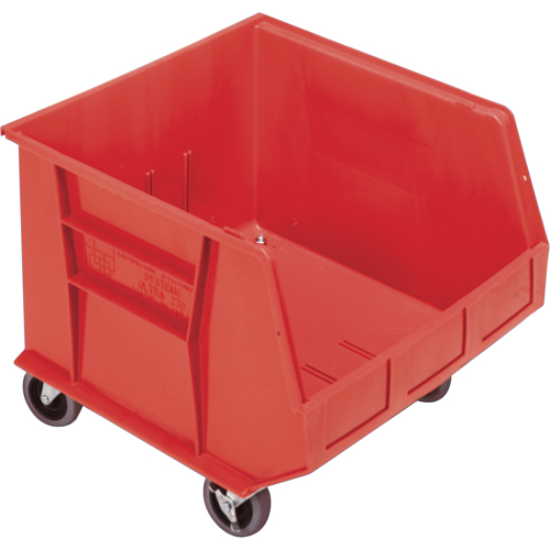 Mobile Bin, 14" H x 16-1/2" W x 18" D, 75 lbs. Capacity, Red Duraquip Inc