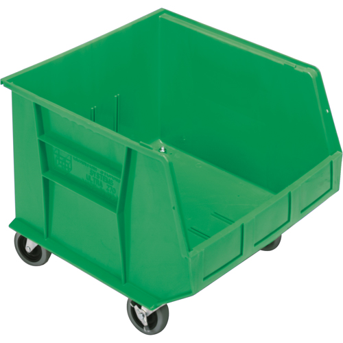 Mobile Bin, 14" H x 16-1/2" W x 18" D, 75 lbs. Capacity, Green Duraquip Inc