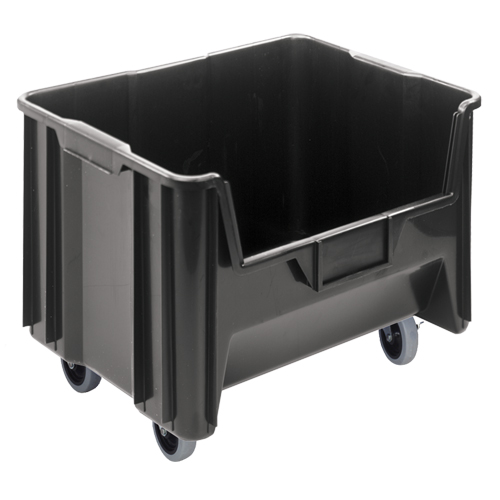 Mobile Giant Stack Container, 12-7/16" H x 19-7/8" W x 15-1/4" D, 250 lbs. Capacity, Black Duraquip Inc