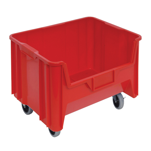 Bac g&eacute;ant mobile empilable, 12-7/16" ha x 19-7/8" la x 15-1/4" p, Capacit&eacute; de 250 lb, Rouge Duraquip Inc