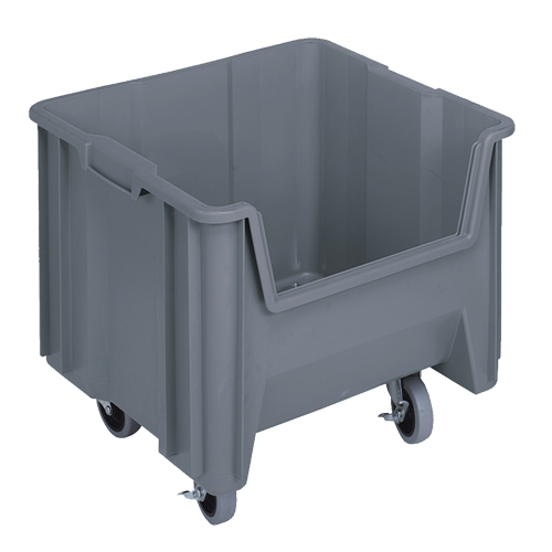 Mobile Giant Stack Container, 12-1/2" H x 16-1/2" W x 17-1/2" D, 250 lbs. Capacity, Grey Duraquip Inc