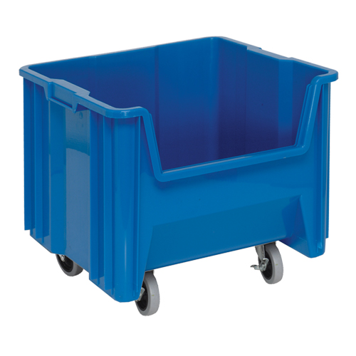 Bac g&eacute;ant mobile empilable, 12-1/2" ha x 16-1/2" la x 17-1/2" p, Capacit&eacute; de 250 lb, Bleu Duraquip Inc