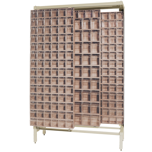 Free-Standing Tip-Out Bins Slider System, 48" W x 18" D x 77" H, 303 Drawers Duraquip Inc