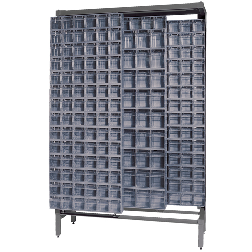 Free-Standing Tip-Out Bins Slider System, 48" W x 18" D x 77" H, 303 Drawers Duraquip Inc