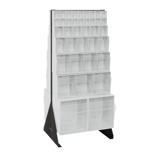 Tip-Out Bins Stand, 23-5/8" W x 16" D x 52" H, 76 Drawers Duraquip Inc