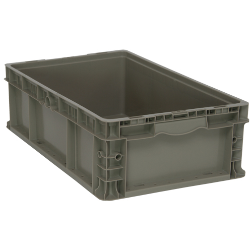 Collapsible Stacking Container, 15" W x 24" D x 7.5" H, Grey Duraquip Inc