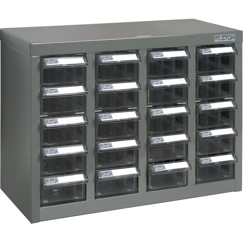KPC-600 Parts Cabinet, Steel, 20 Drawers, 18-1/3" x 8-2/3" x 13-3/4", Grey Duraquip Inc