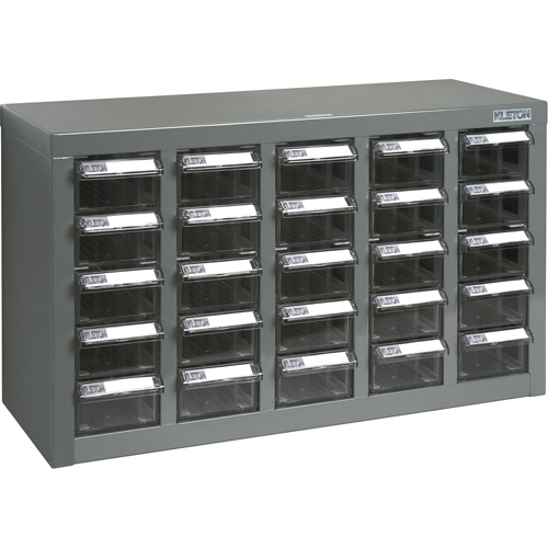 KPC-600 Parts Cabinet, Galvanized Steel, 25 Drawers, 23-1/10" x 8-7/10" x 13-4/5", Grey Duraquip Inc