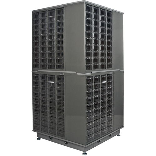 KPC-600 Parts Cabinet, Galvanized Steel, 40 Drawers, 18-3/10" x 8-7/10" x 25-3/10", Grey Duraquip Inc