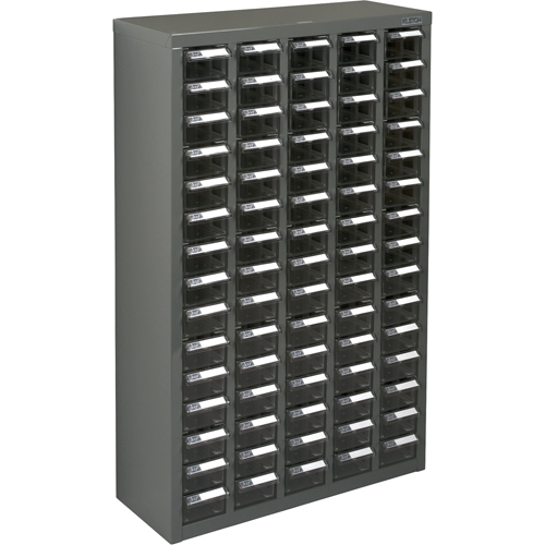 KPC-600 Parts Cabinet, Galvanized Steel, 75 Drawers, 23-1/10" x 8-7/10" x 36-9/10", Grey Duraquip Inc