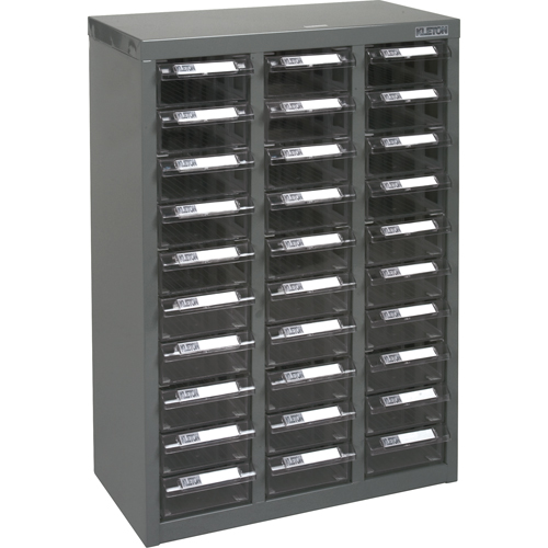 KPC-700 Parts Cabinet, Galvanized Steel, 30 Drawers, 17-1/2" x 8-7/10" x 25-3/10", Grey Duraquip Inc