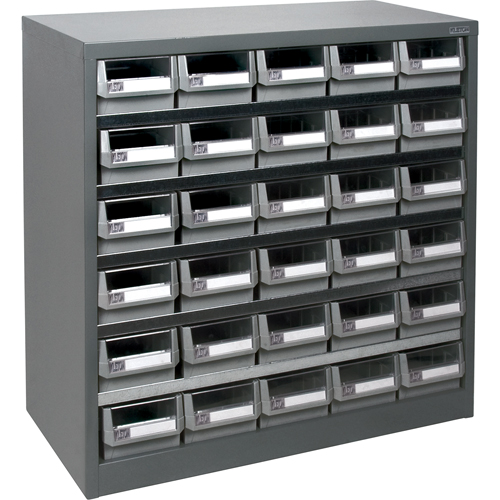 KPC-HD Heavy-Duty Parts Cabinet, Galvanized Steel, 30 Drawers, 34-3/5" x 15-7/10" x 34-3/5", Grey Duraquip Inc