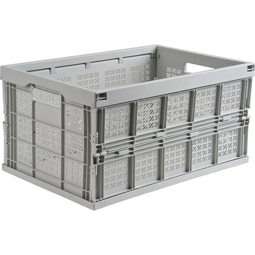 Collapsible Container, 21" L x 14" W x 10.5" H, Grey Duraquip Inc