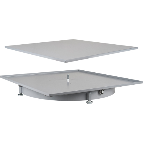 Carrousel de casiers &agrave; tiroirs industriels & robustes, Acier, 27-1/2" la x 27-1/2" p x 4" h, Gris Duraquip Inc