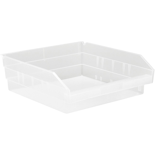 Bacs de rangement pour tablettes, 11-1/8" la x 4" H x 11-5/8" p, Transparent, Capacit&eacute; 30 lb Duraquip Inc