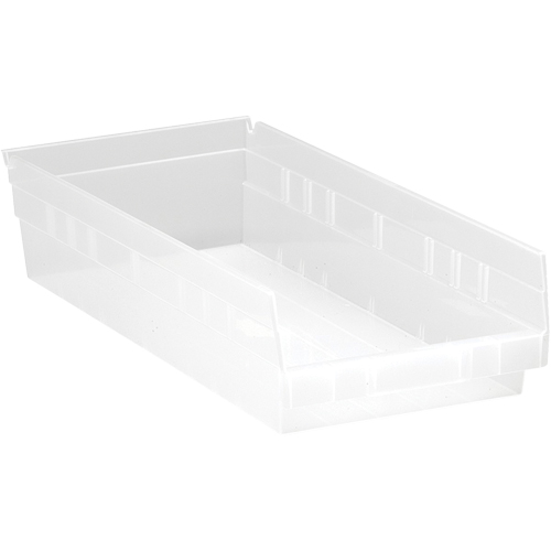 Bacs de rangement pour tablettes, 8-3/8" la x 4" H x 17-7/8" p, Transparent, Capacit&eacute; 40 lb Duraquip Inc