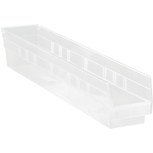 Bacs de rangement pour tablettes, 4-1/8" la x 4" H x 23-5/8" p, Transparent, Capacit&eacute; 50 lb Duraquip Inc