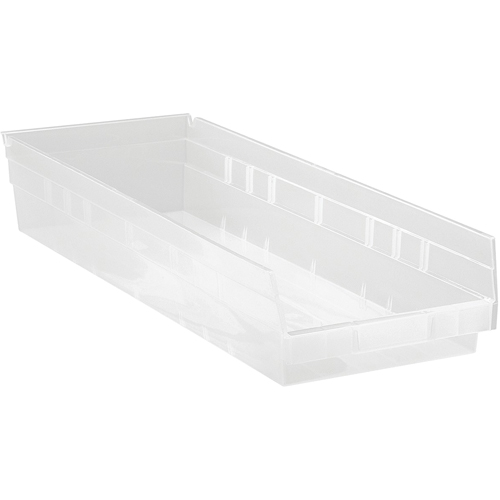 Bacs de rangement pour tablettes, 8-3/8" la x 4" H x 23-5/8" p, Transparent, Capacit&eacute; 50 lb Duraquip Inc