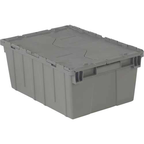 Flipak&reg; Polyethylene Plastic (PE) Distribution Containers, 21.9" x 15.2" x 9.3", Grey Duraquip Inc