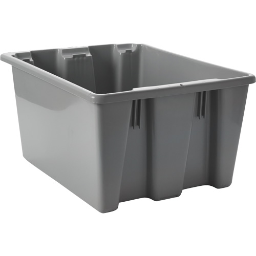 Caisse-palette empilable et emboîtable, 10" x 15,5" x 19,5", Gris Duraquip Inc