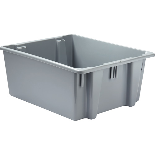 Caisse-palette empilable et emboîtable, 10" x 19,5" x 23,5", Gris Duraquip Inc