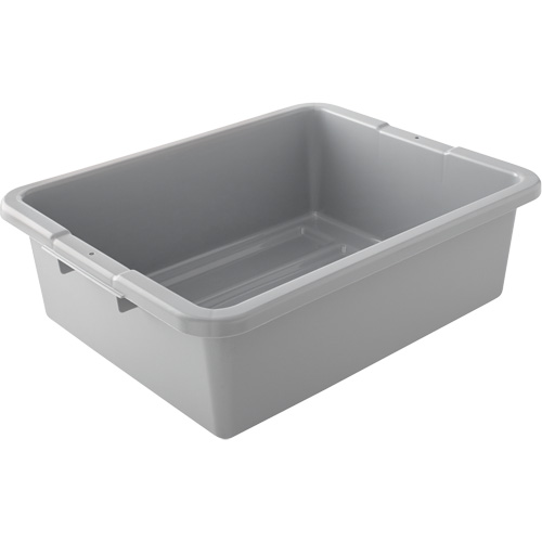 Undivided Bus/Utility Box, 7" H x 21.5" D x 17" L, Plastic, Grey Duraquip Inc