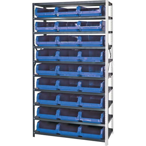 Shelving Unit with Stacking Bins, Steel, Magnum Bin, 650 lbs. Capacity, 42" W x 76" H Duraquip Inc