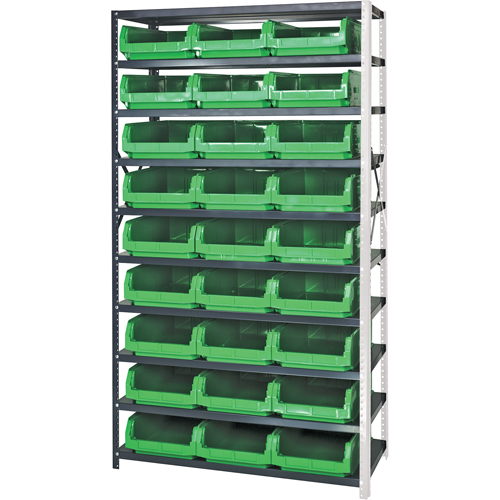 Shelving Unit with Stacking Bins, Steel, Magnum Bin, 650 lbs. Capacity, 42" W x 76" H Duraquip Inc