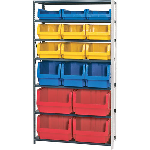 Shelving Unit with Stacking Bins, Steel, Magnum Bin, 650 lbs. Capacity, 42" W x 76" H Duraquip Inc