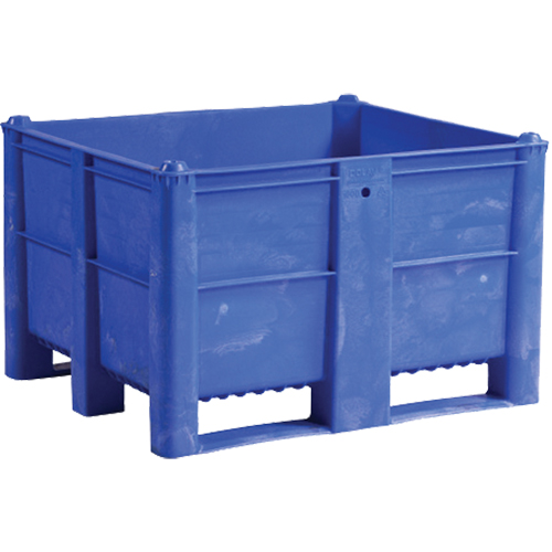 Pallet Container, 40"/47.25" D x 48"/39.4" W x 29"/29.1" H, 1543 lbs./2650 lbs. Capacity, Blue Duraquip Inc