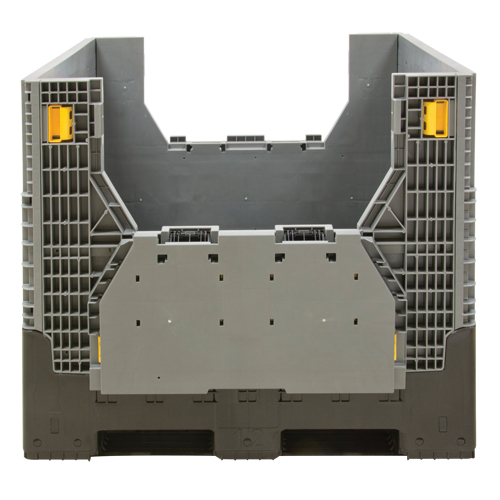 Collapsible Bulk Container, 47.2" L x 39.4" W x 39.4" H, Grey Duraquip Inc